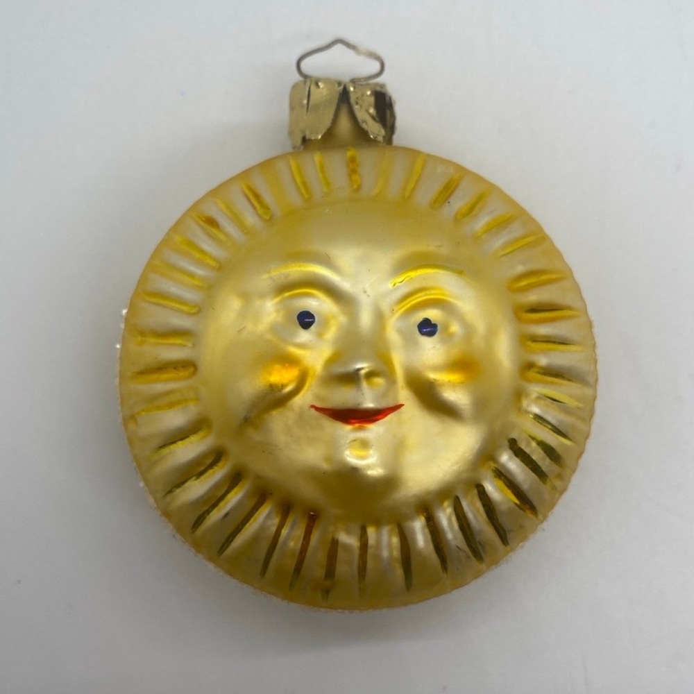 Christborn Blown Glass Sun Ornament Germany Sunny Sol Sunshine Christmas Tree - Picture 1 of 8